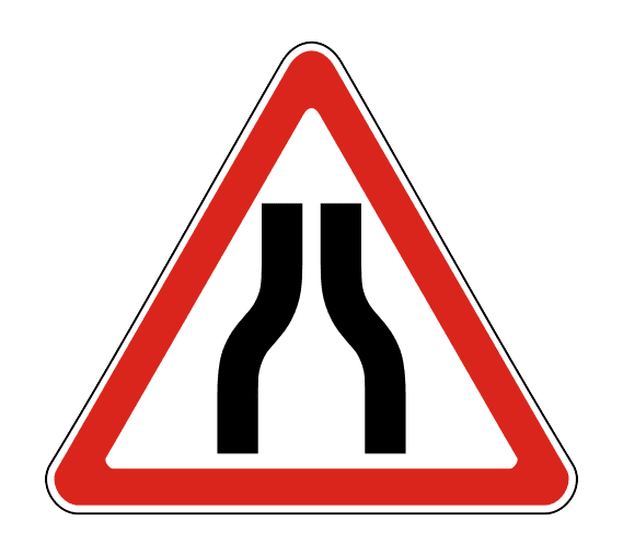  Знак 1.20 «Сужение дороги»